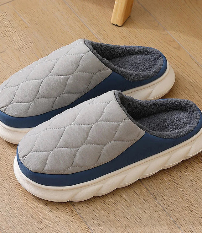Men's Quilted Mule Slippers with Chunky Sole
