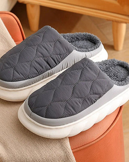 Men's Quilted Mule Slippers with Chunky Sole