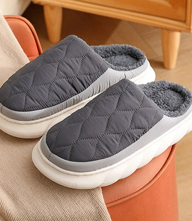 Men's Quilted Mule Slippers with Chunky Sole
