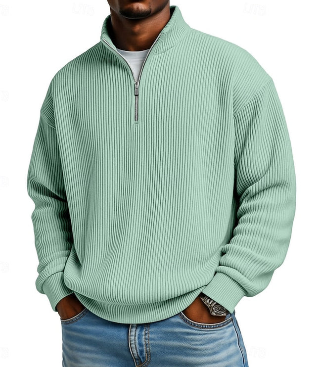 Nash | Ribbed Quarter-Zip Pullover