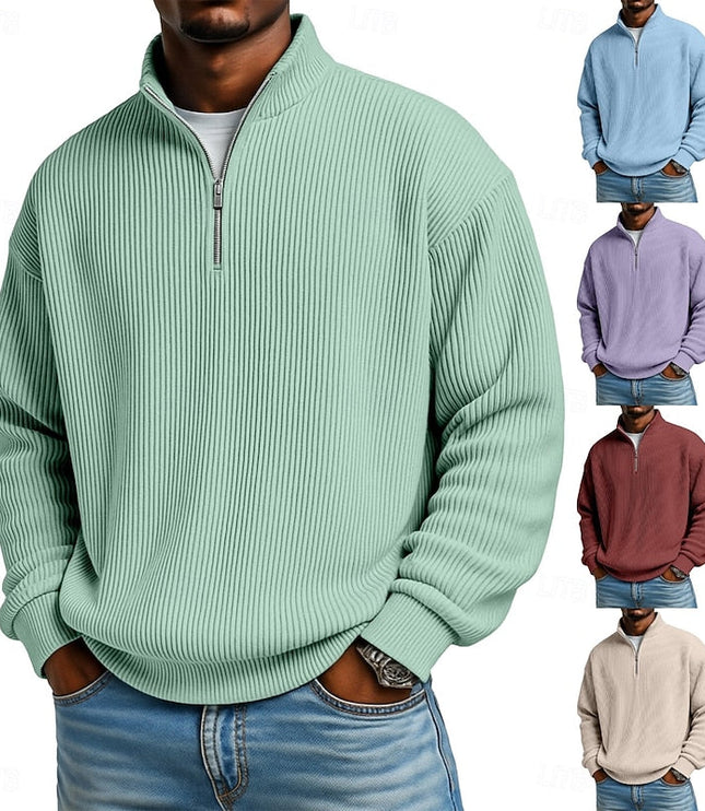Nash | Ribbed Quarter-Zip Pullover