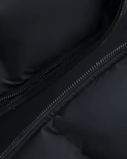 Men's Ribbed Shoulder Roomy Hood Puffer Jacket