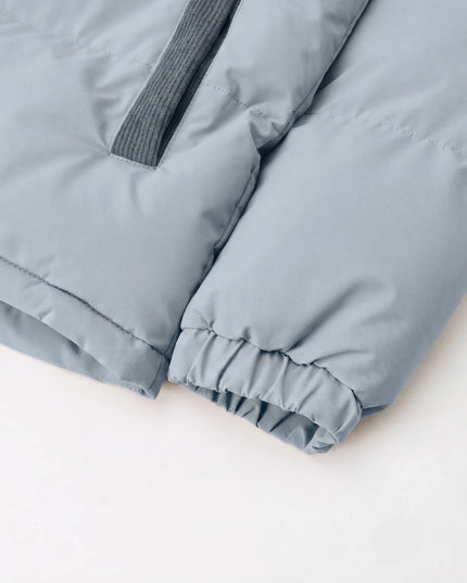 Men's Ribbed Shoulder Roomy Hood Puffer Jacket