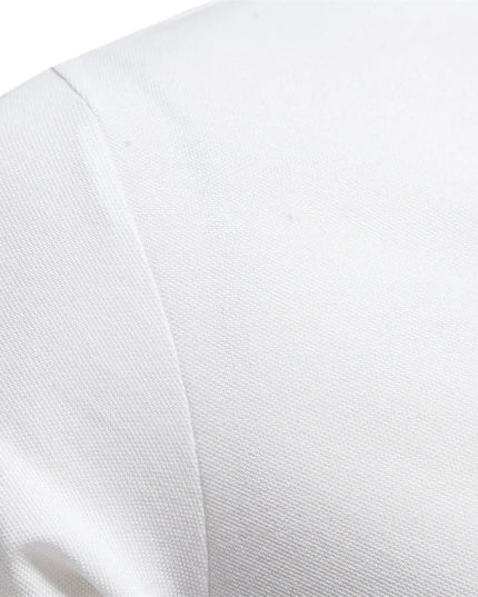 White polo shirt close-up showing pique cotton fabric texture