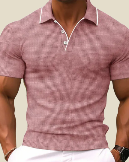 Polo d'été texturé pour homme à manches courtes, style décontracté