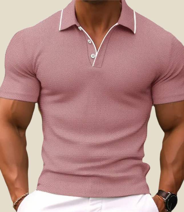 Polo d'été texturé pour homme à manches courtes, style décontracté