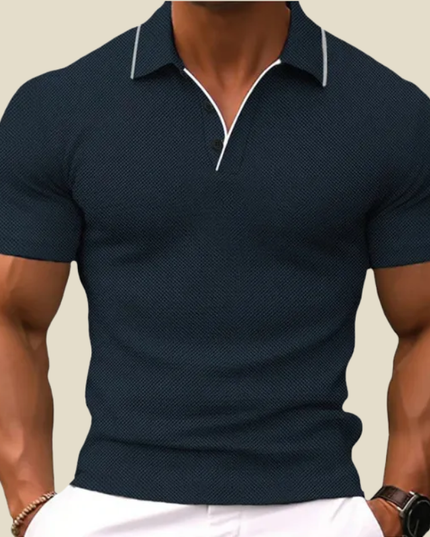 Polo d'été texturé pour homme à manches courtes, style décontracté