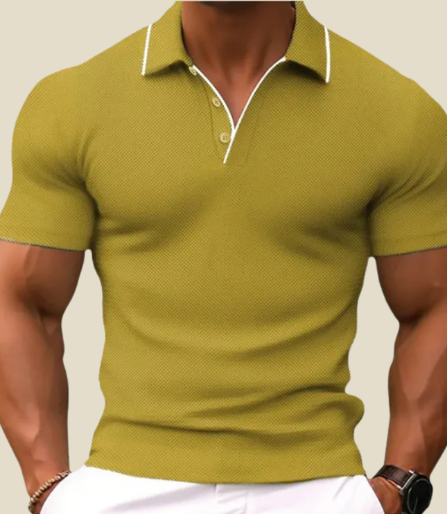 Polo d'été texturé pour homme à manches courtes, style décontracté