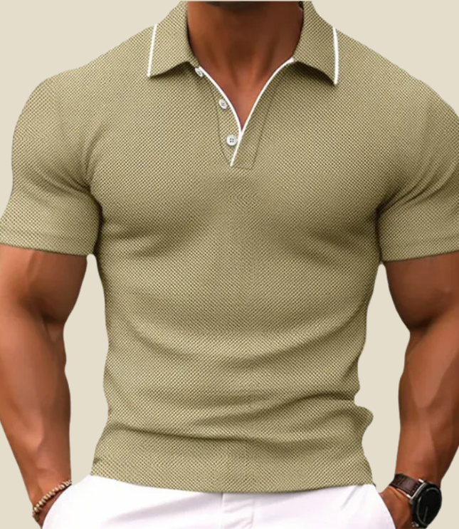 Polo d'été texturé pour homme à manches courtes, style décontracté