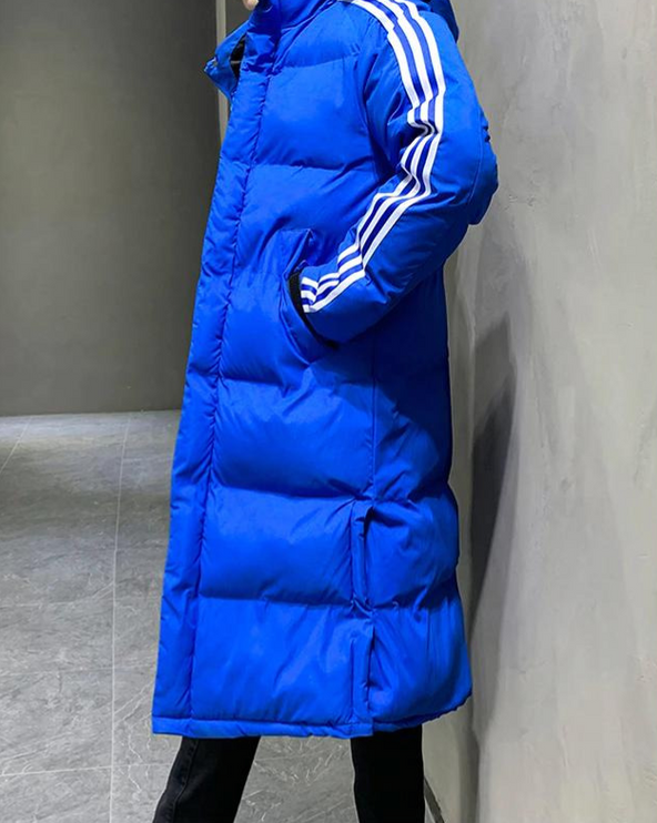 Men's Sleeve Contrast Longline Puffer Jacket