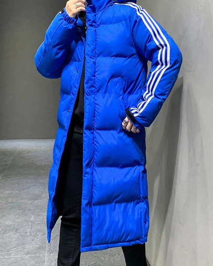 Men's Sleeve Contrast Longline Puffer Jacket