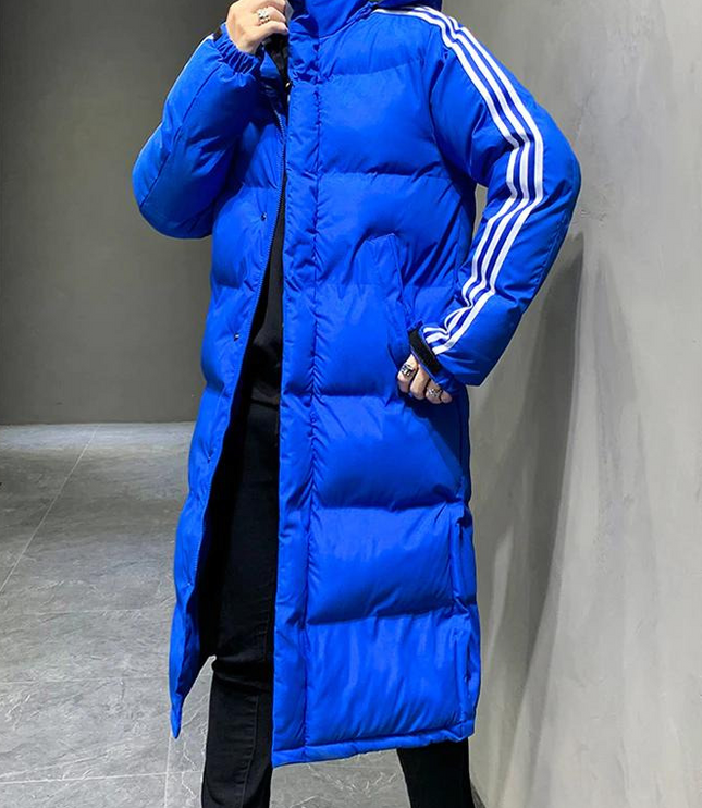 Men's Sleeve Contrast Longline Puffer Jacket