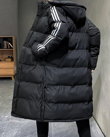 Men's Sleeve Contrast Longline Puffer Jacket