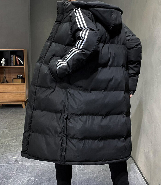 Men's Sleeve Contrast Longline Puffer Jacket