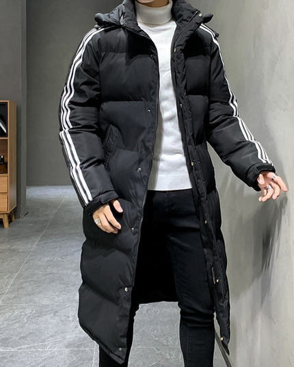 Men's Sleeve Contrast Longline Puffer Jacket