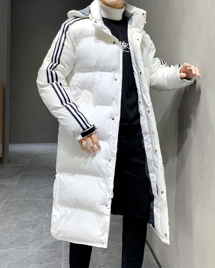 Men's Sleeve Contrast Longline Puffer Jacket