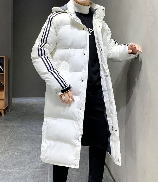 Men's Sleeve Contrast Longline Puffer Jacket