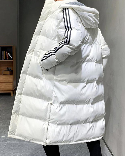 Men's Sleeve Contrast Longline Puffer Jacket
