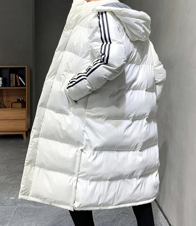 Men's Sleeve Contrast Longline Puffer Jacket