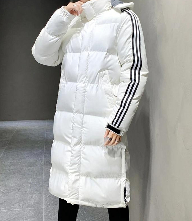 Men's Sleeve Contrast Longline Puffer Jacket