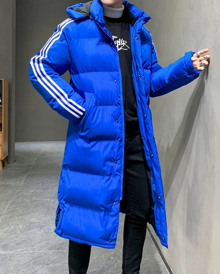 Men's Sleeve Contrast Longline Puffer Jacket