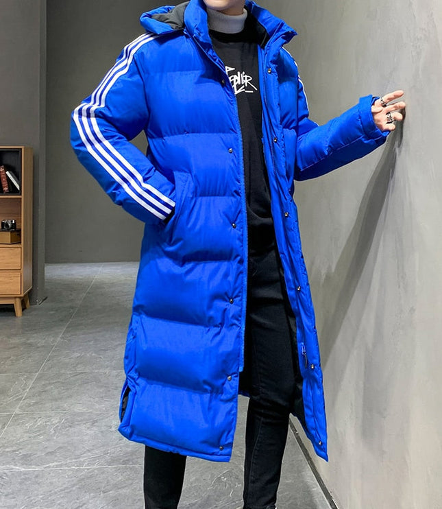 Men's Sleeve Contrast Longline Puffer Jacket