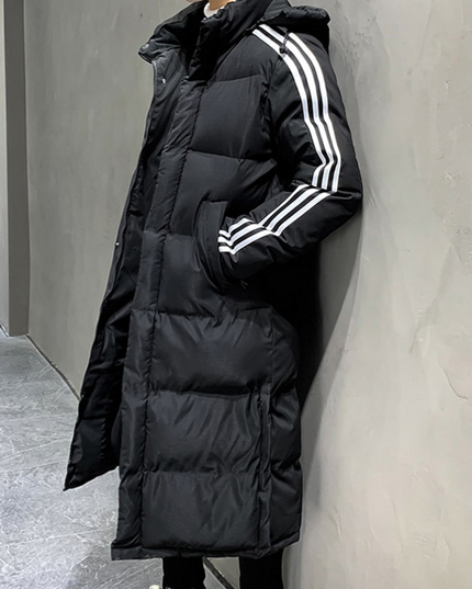 Men's Sleeve Contrast Longline Puffer Jacket