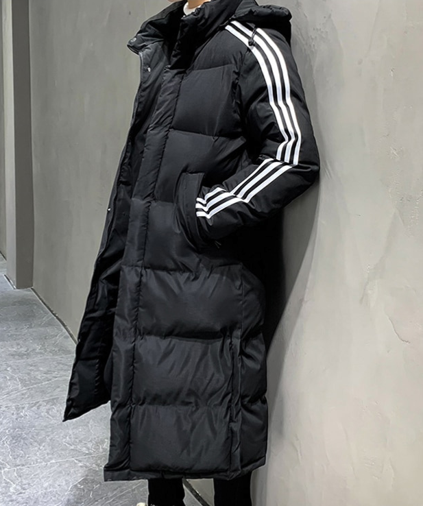Men's Sleeve Contrast Longline Puffer Jacket