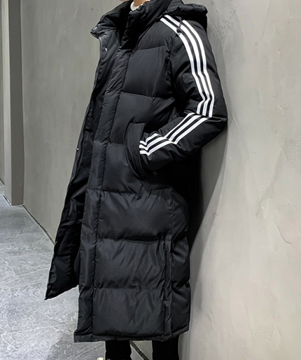 Men's Sleeve Contrast Longline Puffer Jacket