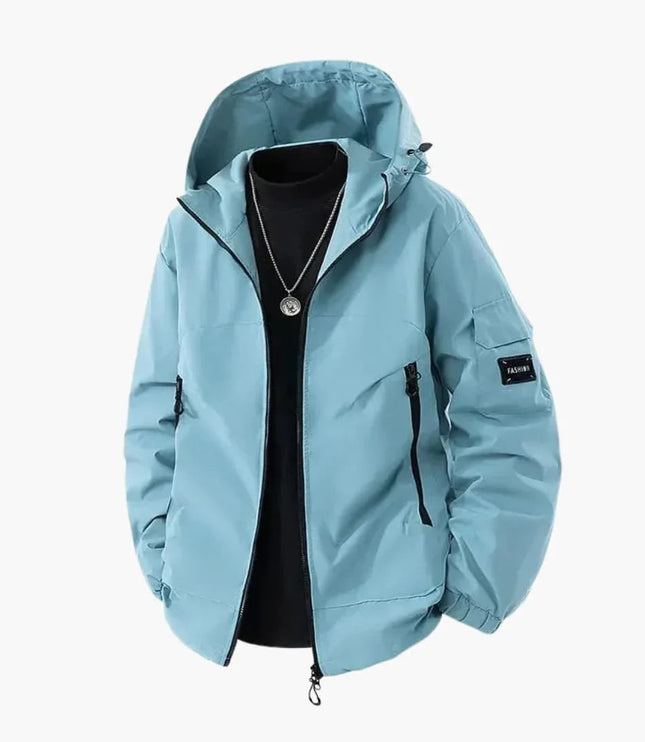 Men's Sleeve Pocket Drawcord Hood Ski Jacket