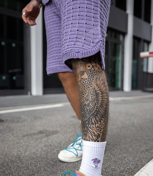 Ensemble d'été pour homme en deux pièces sans manches en maille avec short