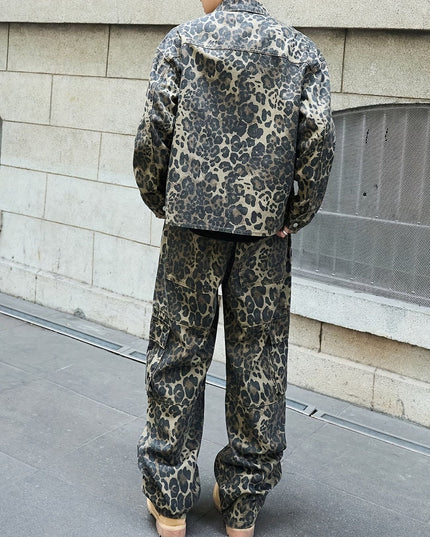 Men's Spotted Jacket and Wide-Leg Pants Set
