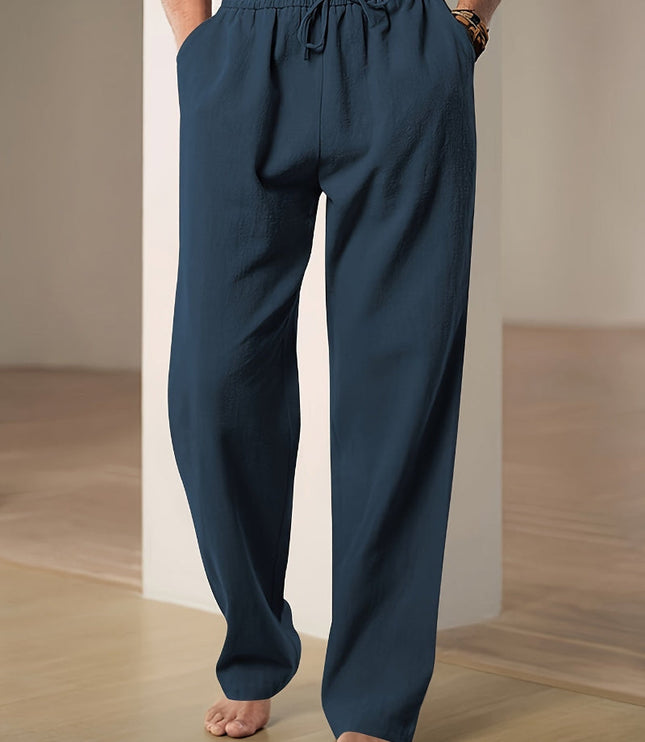 Pantalon Décontracté à Taille Élastique pour Homme avec Cordon de Serrage | Idéal pour les Voyages et les Activités Quotidiennes