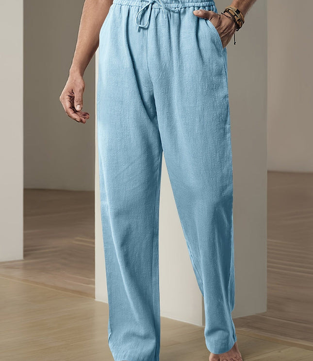 Pantalon Décontracté à Taille Élastique pour Homme avec Cordon de Serrage | Idéal pour les Voyages et les Activités Quotidiennes