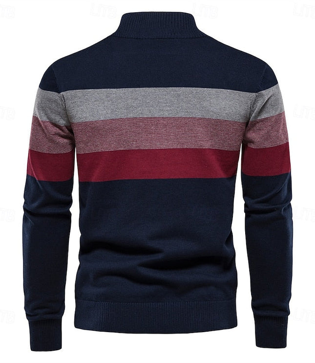 Miles | Colour-Block Quarter-Zip Sweater