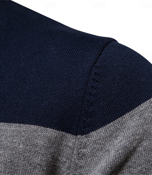 Miles | Colour-Block Quarter-Zip Sweater