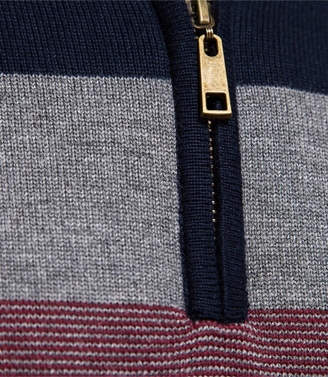Miles | Colour-Block Quarter-Zip Sweater