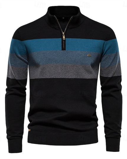 Miles | Colour-Block Quarter-Zip Sweater