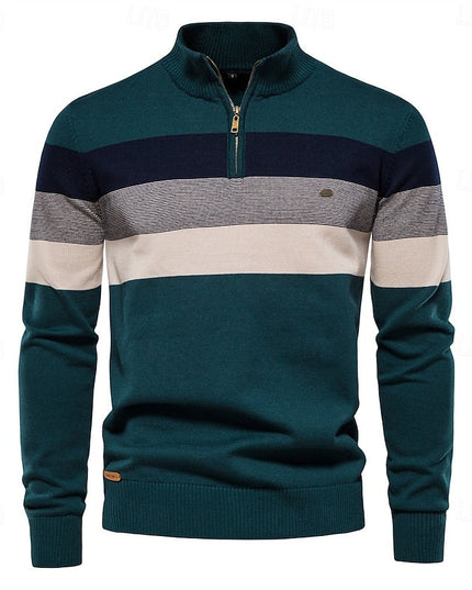 Miles | Colour-Block Quarter-Zip Sweater