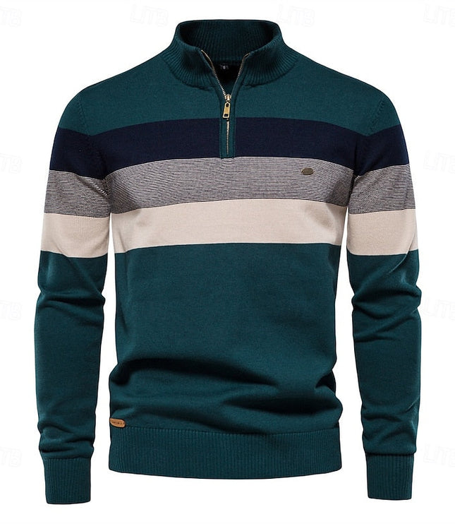 Miles | Colour-Block Quarter-Zip Sweater