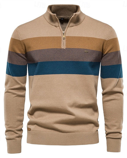 Miles | Colour-Block Quarter-Zip Sweater