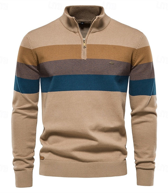 Miles | Colour-Block Quarter-Zip Sweater