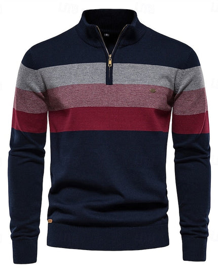 Miles | Colour-Block Quarter-Zip Sweater