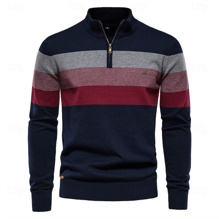 Miles | Colour-Block Quarter-Zip Sweater