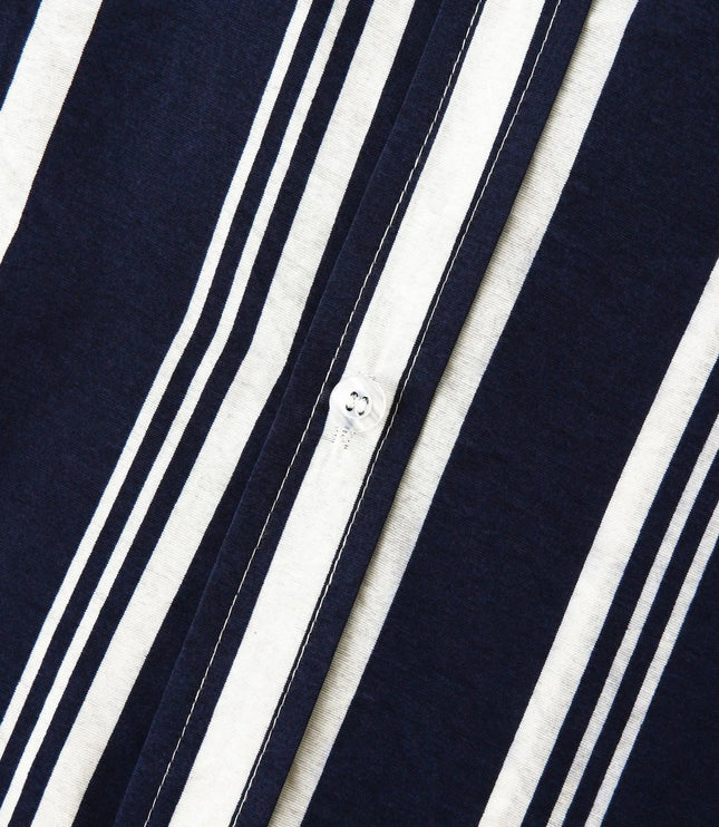 Chemise d'été rayée pour homme à manches courtes et boutons
