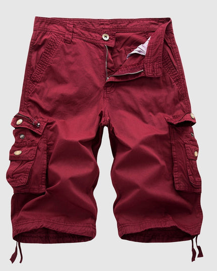 Shorts cargo d'été pour homme, longueur genou, multi-poches