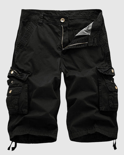 Shorts cargo d'été pour homme, longueur genou, multi-poches