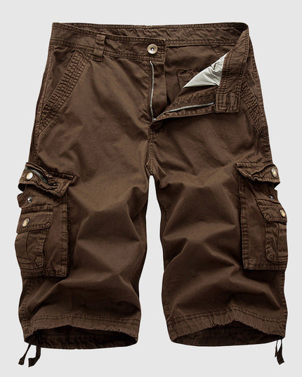 Shorts cargo d'été pour homme, longueur genou, multi-poches