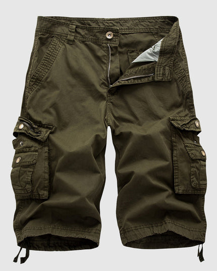 Shorts cargo d'été pour homme, longueur genou, multi-poches