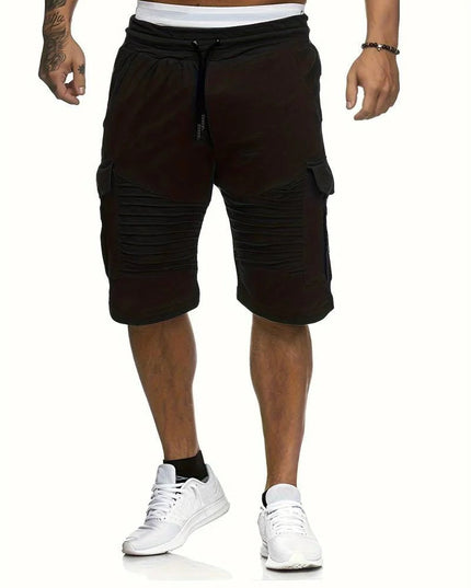 Shorts cargo d'été longueur genou, multi-poches, coupe décontractée pour hommes